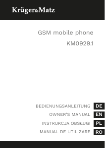 Instrukcja Krüger and Matz KM0929-1 Telefon komórkowy
