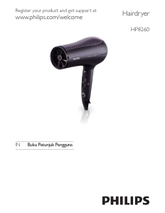 Panduan Philips HP8260 Pengering Rambut