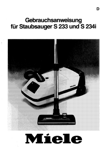 Bedienungsanleitung Miele S 233 Staubsauger