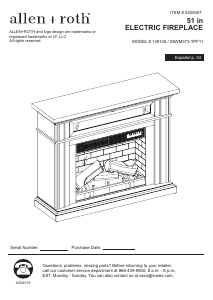 Manual de uso ALLEN+ROTH 149148 / 28WM373-TPF11 Chimenea electrica