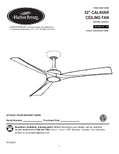 Manual Harbor Breeze Calavar Ceiling Fan
