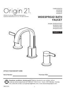 Manual Origin 21 FW0AC015SP Faucet