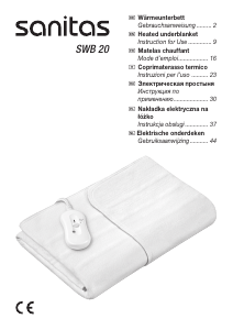 Manuale Sanitas SWB 20 Coprimaterasso elettrico