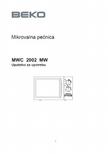Priručnik BEKO MWC 2002 MW Mikrovalna pećnica