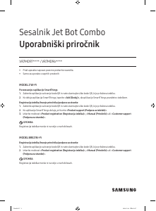 Priročnik Samsung VR7MD97714G Jet Bot Combo Sesalnik