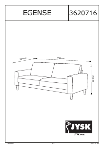 Manual de uso JYSK Egense (142x80x80) Sofá