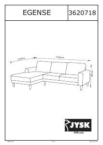Brugsanvisning JYSK Egense (228x80x80/154) Sofa