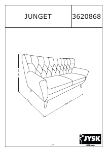 Hướng dẫn sử dụng JYSK Junget (184x88x89) Ghế sofa