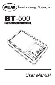Instrukcja AWS BT-500 Waga profesjonalna