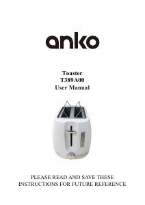 Handleiding Anko T389A00 Broodrooster