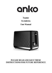 Handleiding Anko TA1420-SA Broodrooster