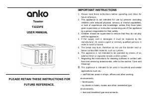 Handleiding Anko T3223FE Broodrooster