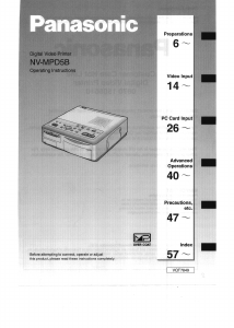 Handleiding Panasonic NV-MPD5B Printer