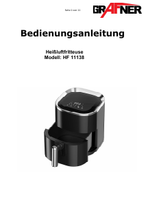 Bedienungsanleitung Grafner HF11138 Fritteuse