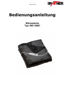 Bedienungsanleitung Grafner WD10967 Elektrische heizdecke