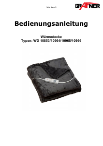 Bedienungsanleitung Grafner WD10965 Elektrische heizdecke