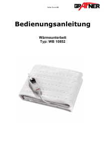 Bedienungsanleitung Grafner WB10852 Elektrische heizdecke
