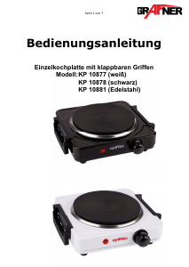 Bedienungsanleitung Grafner KP10878 Kochfeld