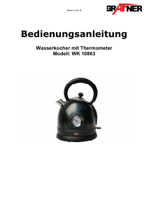 Bedienungsanleitung Grafner WK10863 Wasserkocher