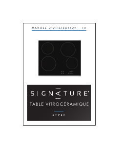 Mode d’emploi Signature STV4F Table de cuisson