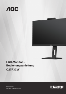 Bedienungsanleitung AOC Q27P3CW LCD monitor