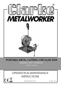 Handleiding Clarke CPMCS 1 Metaalafkortzaag
