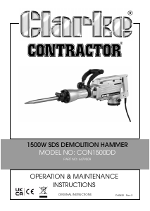 Manual Clarke CON 1500DD Demolition Hammer