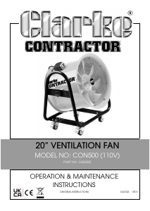 Handleiding Clarke CON 500 Ventilator
