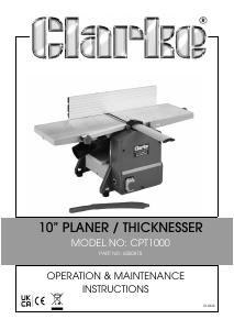Handleiding Clarke CPT 1000 Schaafmachine