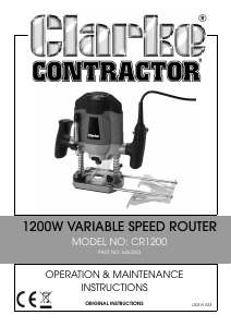 Manual Clarke CR 1200 Plunge Router