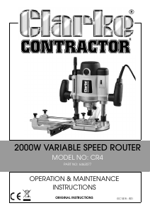 Manual Clarke CR 4 Plunge Router
