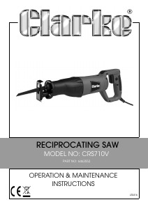 Handleiding Clarke CRS 710V Reciprozaag