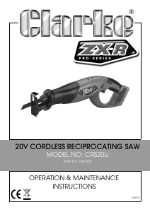 Manual Clarke CRS 20LI Reciprocating Saw