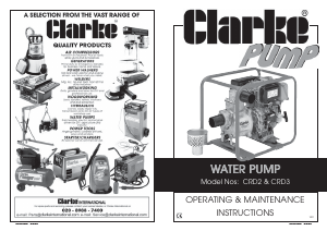 Handleiding Clarke CRD 2 Waterpomp
