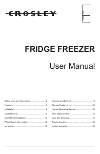 Manual de uso Crosley CRTE2044VWBS Frigorífico combinado