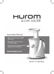 Manual Hurom HU-100 Ultem Juicer