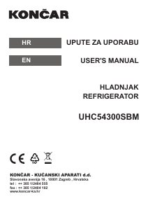 Priručnik Končar UHC54300SBM Frižider – zamrzivač