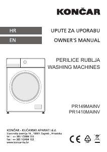 Priručnik Končar PR1410MAINV Stroj za pranje rublja