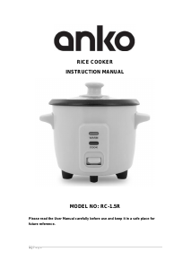 Handleiding Anko RC-1.5R Rijstkoker