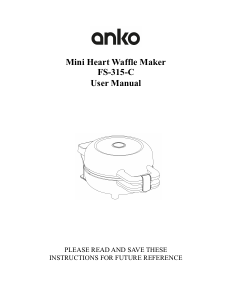 Handleiding Anko FS-315-C Wafelijzer
