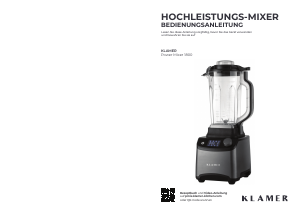 Bedienungsanleitung Klamer 1800 Standmixer