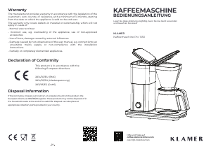 Handleiding Klamer Pro 1550 Koffiezetapparaat