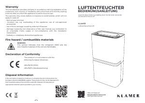 Bedienungsanleitung Klamer 25 Luftentfeuchter
