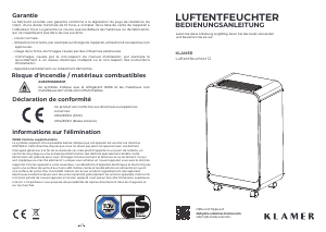 Bedienungsanleitung Klamer 12 Luftentfeuchter