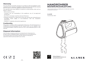 Bedienungsanleitung Klamer 600 Handmixer