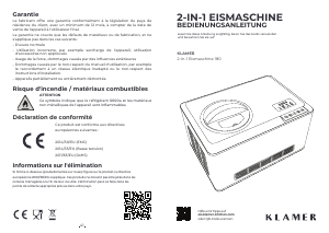 Bedienungsanleitung Klamer 180 Eismaschine