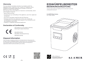 Bedienungsanleitung Klamer Black Series Eiswürfelbereiter