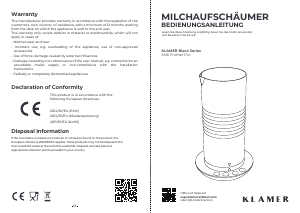 Handleiding Klamer Black Series Pro Melkopschuimer