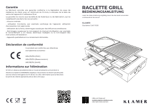 Manual Klamer 1500 Raclette Grill