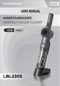 Bedienungsanleitung Lebenlang LBL2305 Handstaubsauger